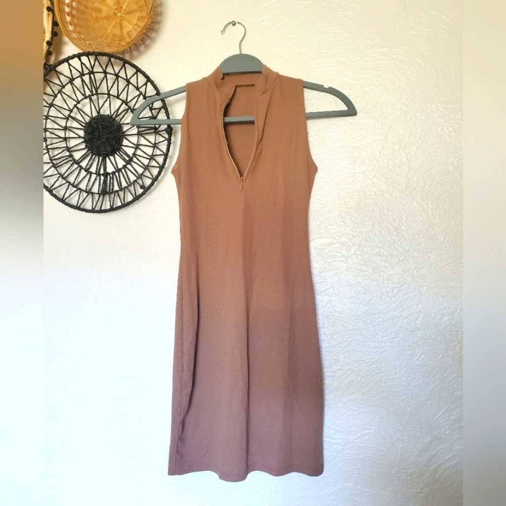 Bodycon Mini Dress | nude or tan color